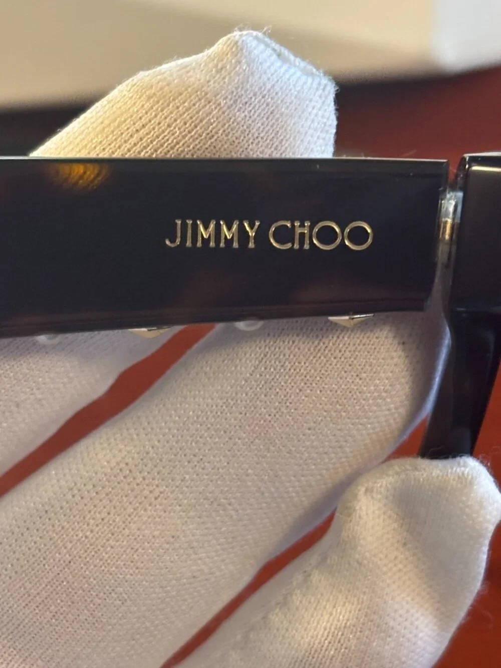 Jimmy Choo JC 3021H 5002 Havana Tortoise Eyeglasses Frames Gold Studs 52mm + CAS